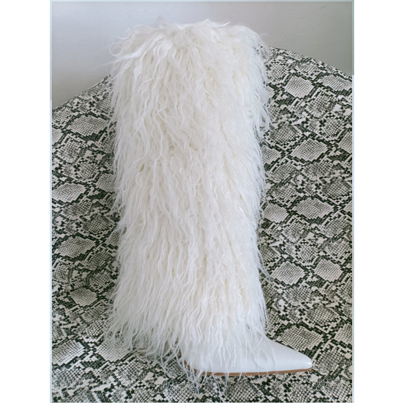 Thigh high fur outlet boots